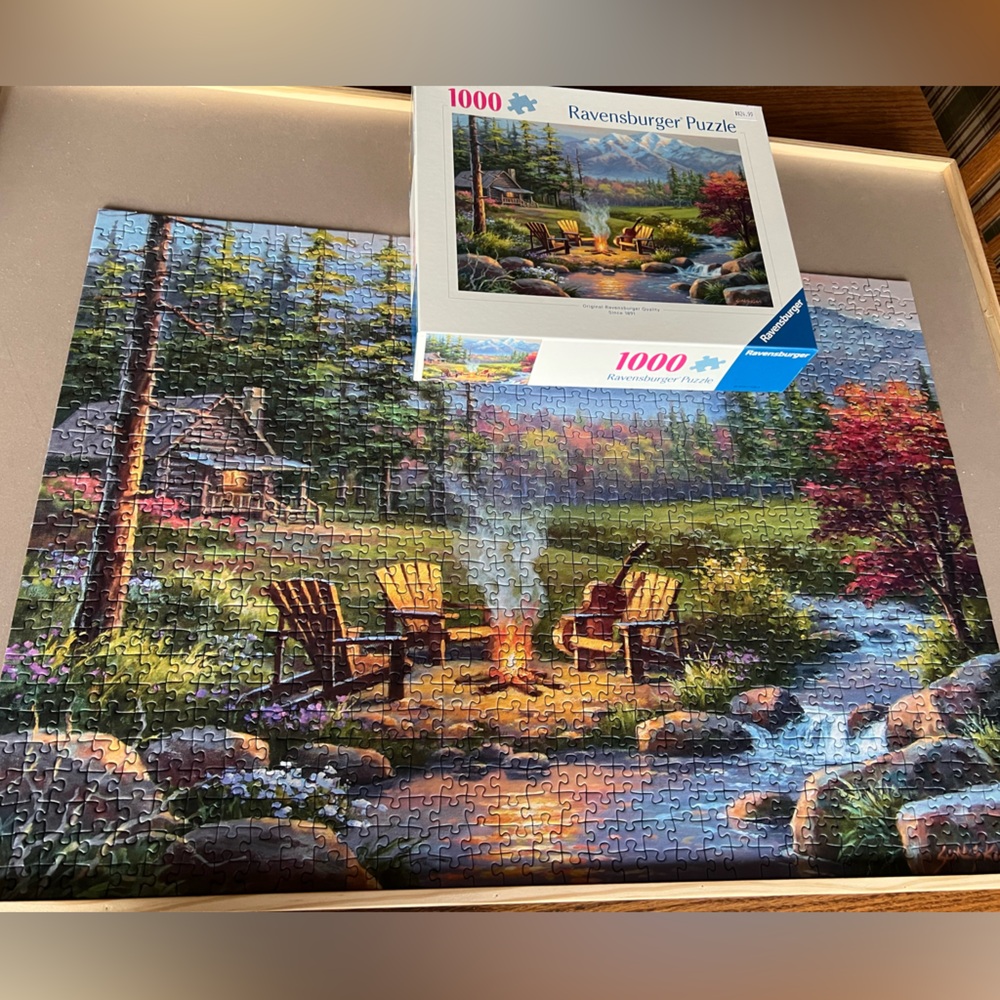 SOLD Ravensburger Puzzle - Vibrant Green and Brown Landscape Scene NO MISSING